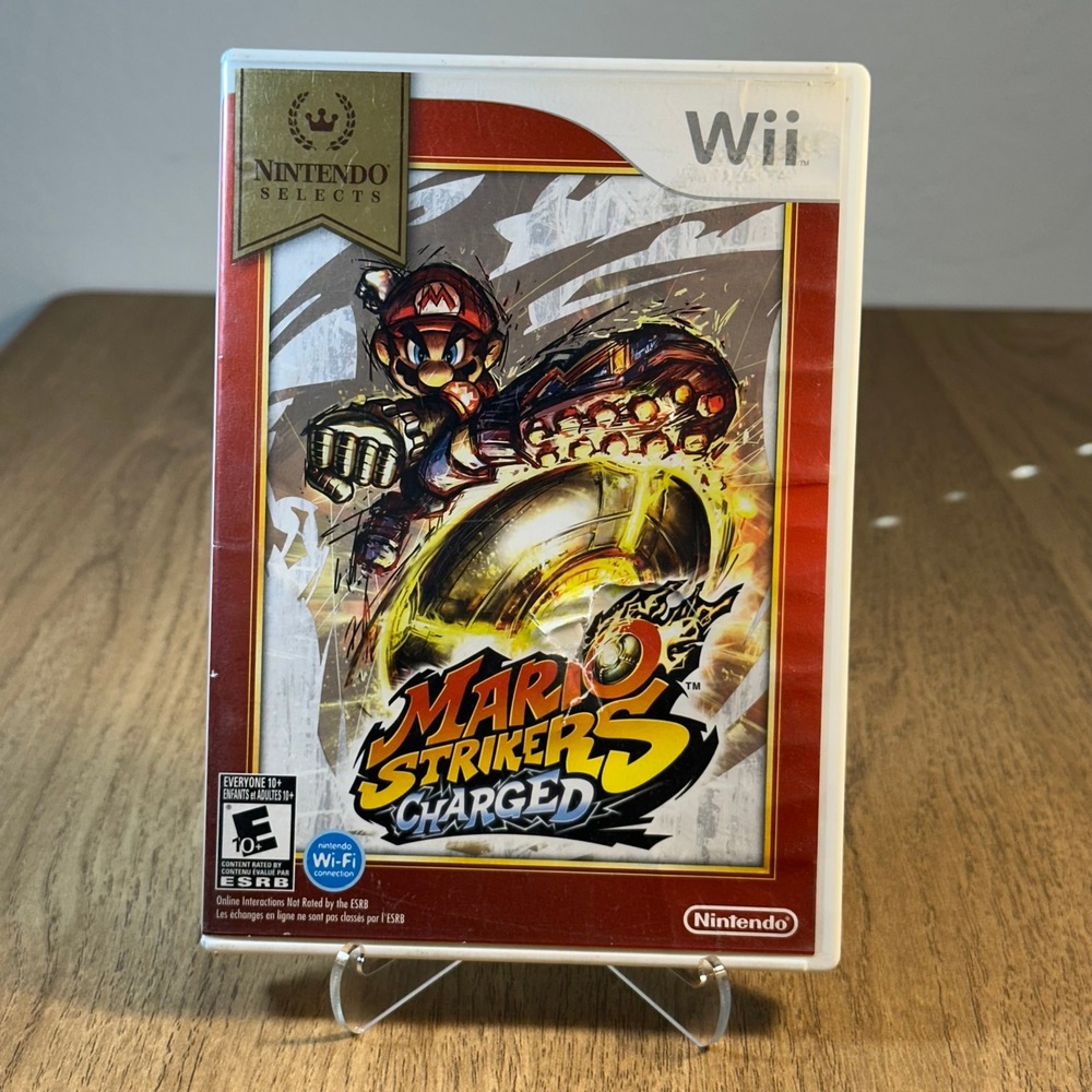 Nintendo Mario Strikers Charged Wii Case and Manual White Good Nintendo Selects